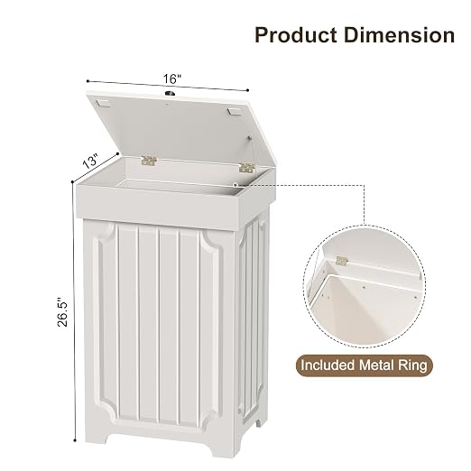 Povrgive Wood Trash Can Cabinet, 13 Gallon Hidden Kitchen Garbage Can - Image 2