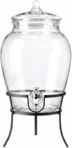 Style Setter Beverage Dispenser Cold Drink Dispenser Glass Jug, Metal Stand & - Image 2