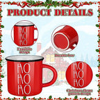 6 Pcs Christmas Coffee Mug Hot Cocoa Red White Mini Coffee Cups - Image 3