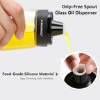 5.5oz Oil and Vinegar Cruets 2 Pack Glass Oil Dispenser Bottles - Image 3