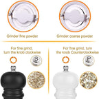 Premium Salt and Pepper Grinder Set of 2, Wood Salt and Pepper Shakers - Image 4