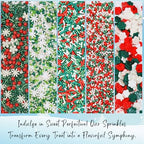 Confect Christmas Sprinkles | Christmas Sprinkles - Snowflakes in Red, Green & White I Confetti Pearls & sparkling for Dessert Decorating - Image 7