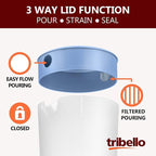 Tribello 1 Gallon Pitcher with Lid, Freezer/Dishwasher Safe, and BPA Free - Image 4
