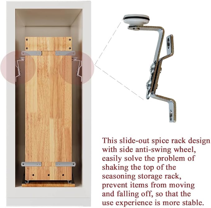 OCG 4-Tier Pull Out Kitchen Cabinet Spice Rack Holder Shelves, spice - Image 6