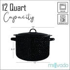Millvado Granite 12 Qt Stockpot, Nonstick Soup Pot - Image 6