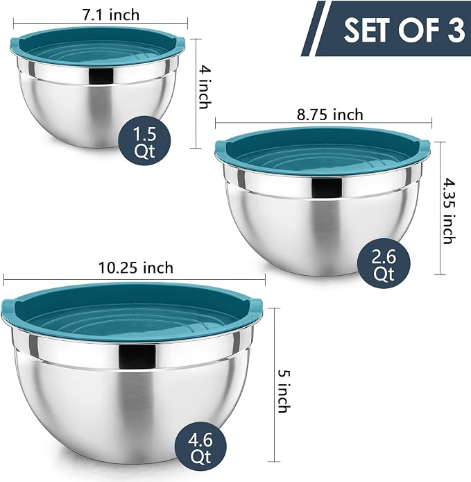 P&P CHEF Blue Mixing Bowls - Image 2