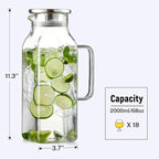 2 Quart Square Glass Pitcher - Image 3