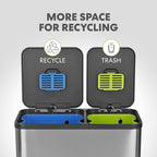 Simpli-Magic 18.5 Gallon Dual Compartment Step Trash Can – Kitchen Garbage Can - Image 4
