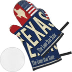 Oven Mitts and Pot Holders Sets of 4, Texas Lone Star State Retro US, Oven - Image 3