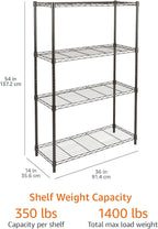 Amazon Basics 4-Shelf Adjustable Heavy Duty Steel Wire Rack Storage Shelving - Image 3