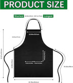 Bib Apron - Unisex Black Aprons 6 Pockets Cooking Kitchen Apron - Image 2