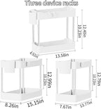 3 Pack Under Sink Organizers and Storage, 2 Tier Bathroom Cabinet Organizer - Image 2