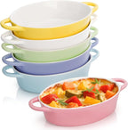 Foraineam 6 Pack 20 oz Oval Au Gratin Baking Dishes - Image 3