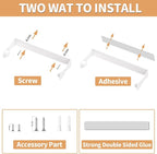 Paper Towel Holder Under Cabinet, Wall Mount, Stainless Steel, Adhesive or - Image 5