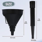 Plastic Oil Funnels for Automotive Use Set of 5, Large Flexible Fuel Funnel - Image 7