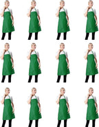 Total 12 PCS Plain Bib Blackish Green Bulk Aprons by TSDSTORY