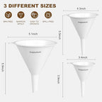Plastic Kitchen Funnel Set of 3, Round Kitchen Funnels - Image 2