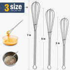 Eddeas Small Whisk Stainless Steel, Mini wire whisk 3 Pieces, 6in & 7in Tiny - Image 4