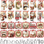 Qinyoung 48 Pcs Christmas Kitchen Oven Mitts Pot Holders, Retro by Qinyoung
