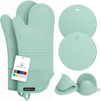 Rorecay 6pcs Oven Mitts and Pot Holders Sets Heat Resistant 500 Degrees by Rorecay