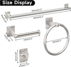 Brushed Nickel Bathroom Accessories Set, KLJKPA 4 Pieces Bathroom Hardware Set - Image 7