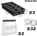 Samuelworld Large Silicone Ice Cube Tray Molds, Big 2 Inch Cubes - Image 2