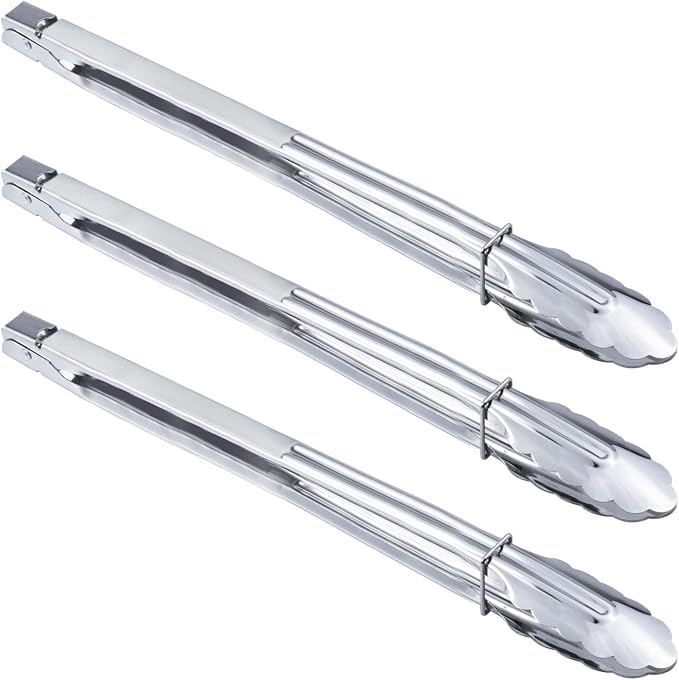 HINMAY Stainless Steel Cooking Grilling Tongs Extra Long Camp Dutch Oven Tongs by HINMAY