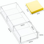 HIIMIEI 3 Section Clear Acrylic Drawer Organizer Tray, Office & Makeup Drawer - Image 6