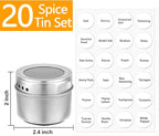 Bekith 20 Pack Magnetic Spice Jars, Magnetic Spice Containers - Image 2