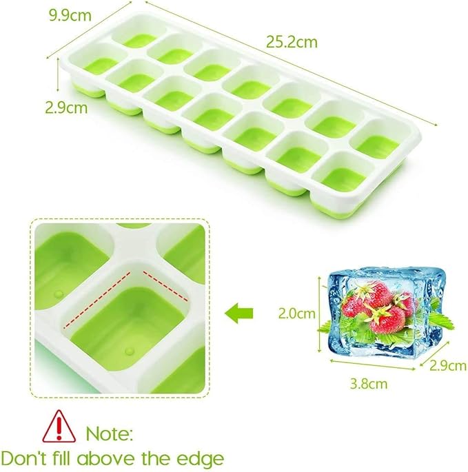 Ice Cube Trays 3 Pack, Silicone Easy-Release and Flexible 14-Ice Trays - Image 5