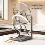Kitchen Pot Lid Storage Rack, Thickened Carbon Steel Material Pot Lid Holder - Image 5