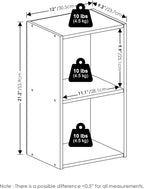 Furinno PASIR Book Shelf, 2-Tier Modern Bookshelf, Open Shelves Bookcase 9 x 12 - Image 3