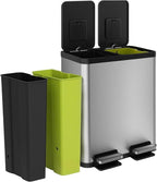 Simpli-Magic 16 Gallon Dual Compartment Step Trash Can – Kitchen Garbage Can by Simpli-Magic