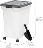 IRIS USA Dog Food Storage Container 58 lbs, Attachable Wheels, & Included Scoop - Image 2