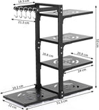 4-Tier Pot and Pan Organizer Rack, Adjustable Kitchen Cabinet Storage - Image 3