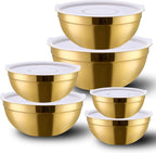 6 Piece Gold Mixing Bowls Set by DINYWOW