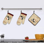 Rooster Chichen Oven Mitts and Pot Holders Sets, Cute Hot Pads Baking Gloves - Image 6