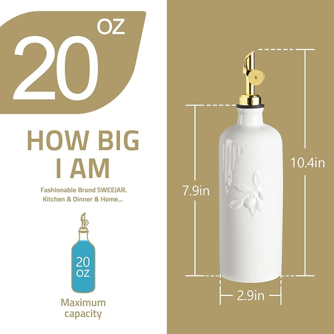 Sweejar Ceramic Olive Oil Dispenser Bottle - Image 5