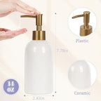 Natheeph 14OZ Ceramic Soap Dispenser Ceramic Soap Pump Dispenser Can Fill Liquid - Image 2
