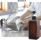 Pump Bottle, Refillable Plastic Empty Lotion Soap Dispenser Liquid Container - Image 7
