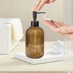 14Oz Black Pump Glass Soap Dispenser, - Image 4