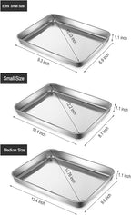 Little Serving Trays Stainless Steel 304 in Bulk Small Cookie Baking Sheet Pans - Image 2