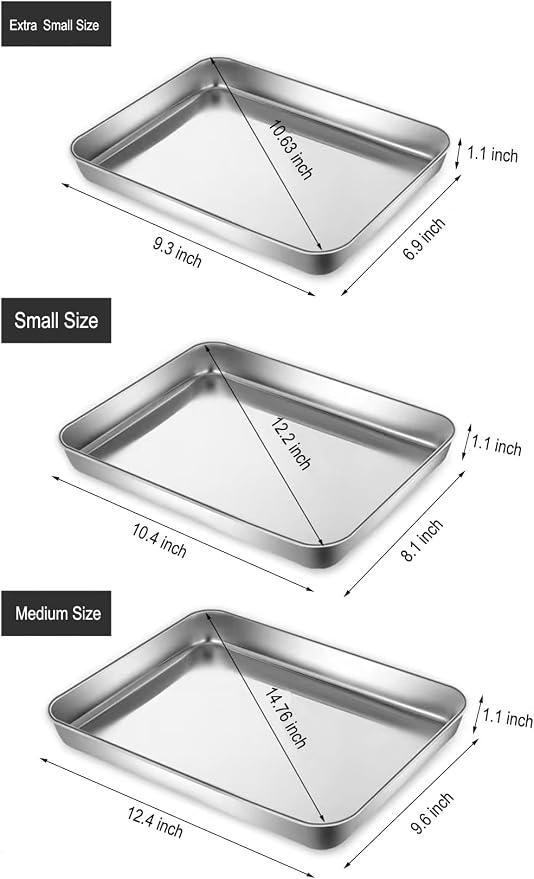 Extra Small Serving Tray in Bulk Stainless Steel 304 Little Tiny Baking Sheet - Image 2