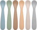 Eascrozn Baby Spoons, 6 Pack First Stage Silicone Feeding Spoons, Soft Tip by Eascrozn