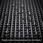 QWORK 12"x6" Black Rubber Bar Mat – 6 Pack Non-Slip Drainage Pad - Image 6