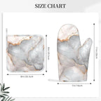 Oven Mitts and Pot Holders Gray Pastel Pink Marble Absstract Silicone Kitchen - Image 3