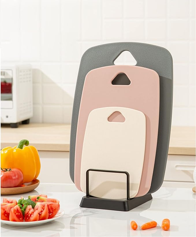 Cutting Boards for Kitchen, Plastic Cutting Board Set of 3, Thick Chopping - Image 2