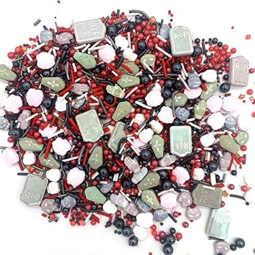 Sprinkles I 3.5 oz I Red And Black Sprinkle I Skull Bloody I Cake Cupcake Toppers Cookie Dessert Decorations - Image 4