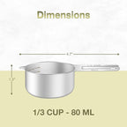 1PCS 1/3Cup Single Measuring Cup, Etched Inner Scale Stainless Steel Measure - Image 2