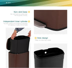 FDW | 13 Gallon Trash Can with Lid | Brown | Fingerprint-Proof | Made of - Image 4